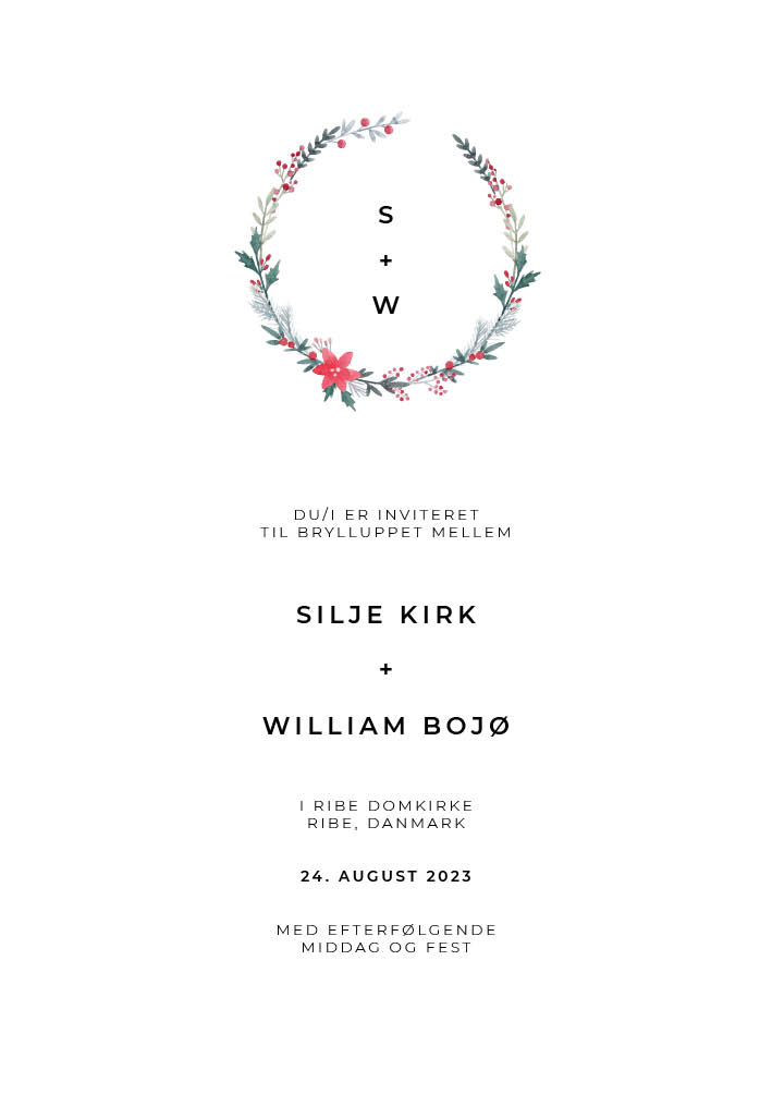 Invitationer - Silje & Wiliam Bryllupsinvitation